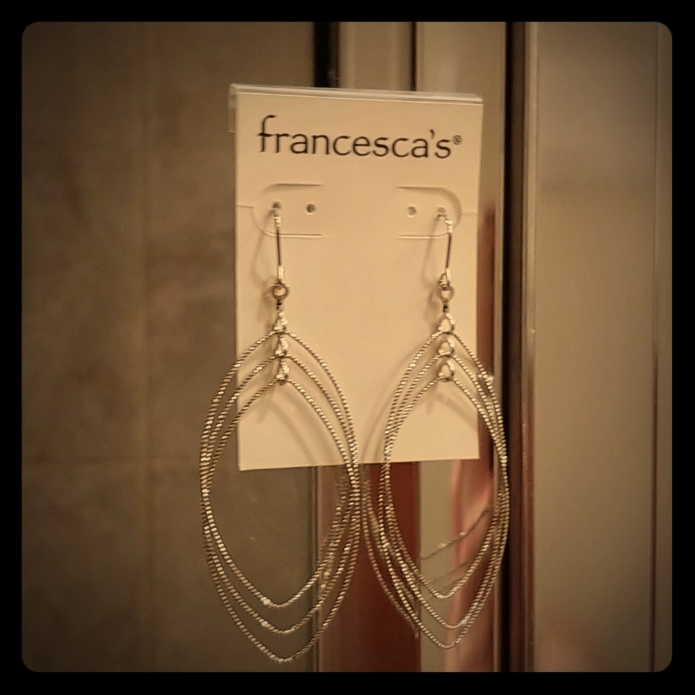Sparkly silver hoops